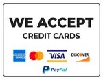 we accept credit and debit cards Paypal